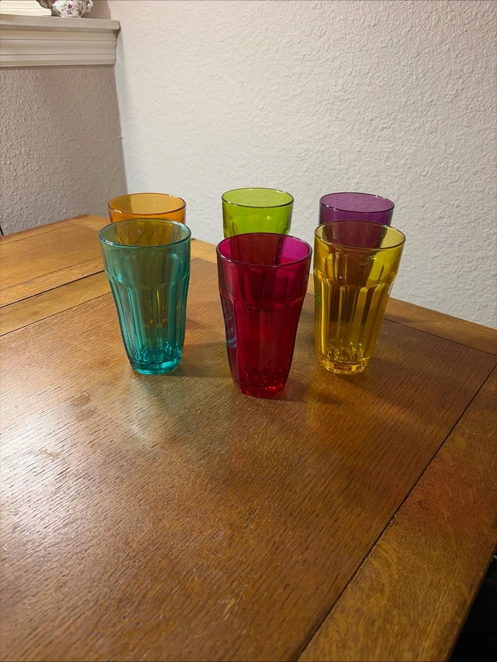 Vintage Circleware Colorful Juice Glasses Set of Six 5 1/2 Inch